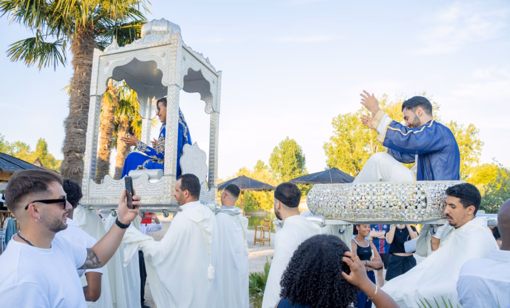Entrée des mariés en Amariya lors d'un mariage mixte en Île-de-France